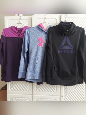 Adidas, under armour, Reebok women's athletic medium sweatshirts pullover bundle